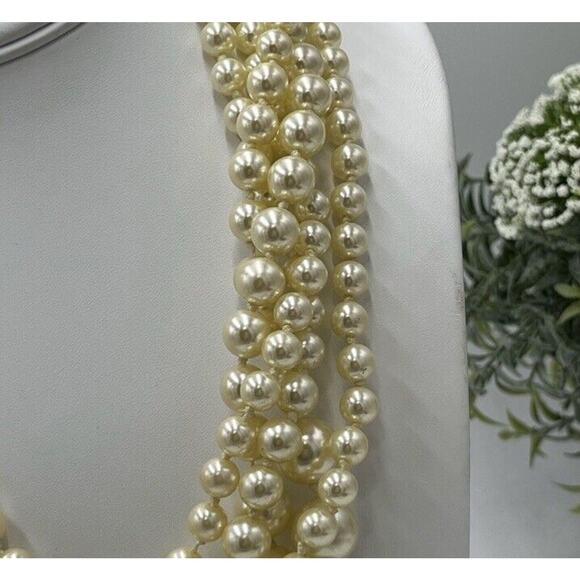 J. Crew Vintage Signed Five Multi-strand Off White Faux Pearl Necklace - Picture 8 of 13